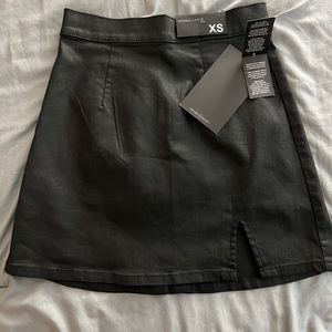 Kendall and Kylie coated black mini skirt